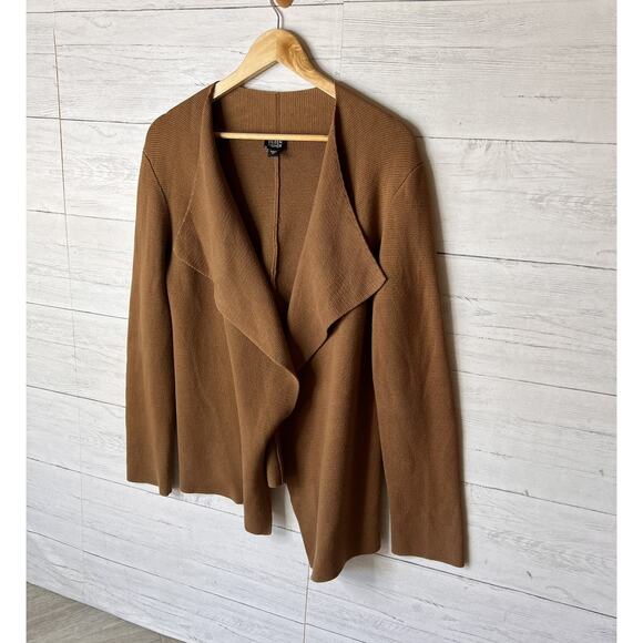 Eileen Fisher Cardigan Womens Size Medium Camel Brown Cotton Blend Sweater - Picture 4 of 14